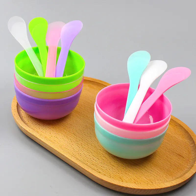 Plastic Facial Mask Mixing Bowl and Tool Set
