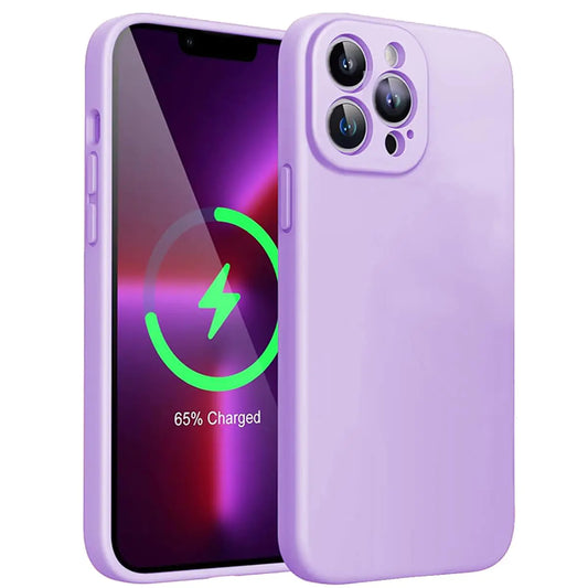CaseHQ Compatible with iPhone 15 Pro Case6.1 inch Upgraded Slim Liquid Silicone Case Camera Protective Anti-Scratch Soft Microfiber Lining Full Covered Soft Gel Rubber Slim Phone Case - Purple