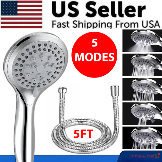 Multi-Function Handheld Showerhead & 5ft Hose